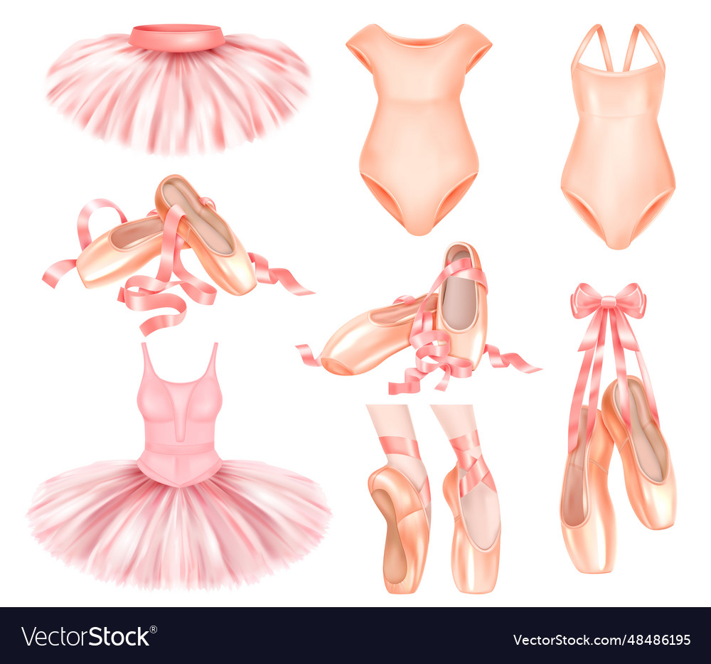 Realistic ballet set Royalty Free Vector Image