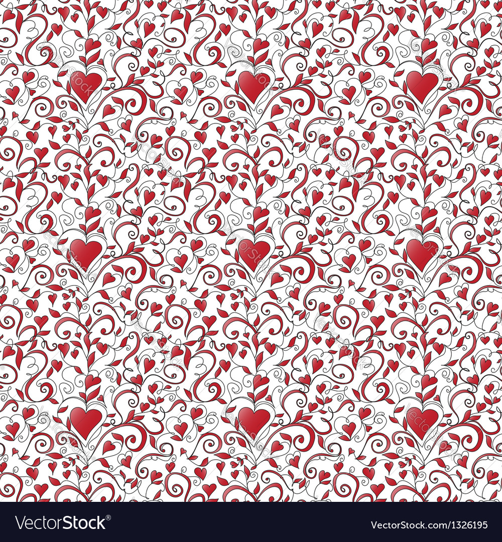 Seamless background with hearts ornament Vector Image