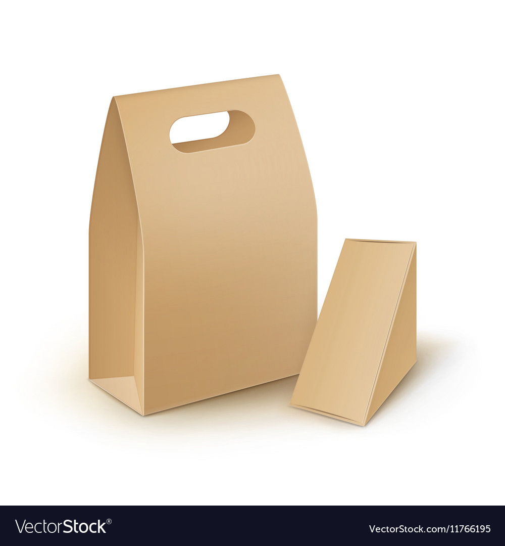 Set of handle lunch boxes packaging for food gift Vector Image