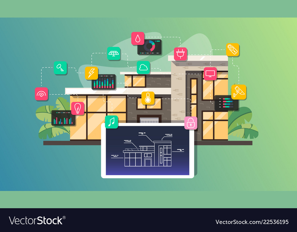 Smart Home Automation And Internet Of Things Vector Image Smart Home Automation And Internet Of