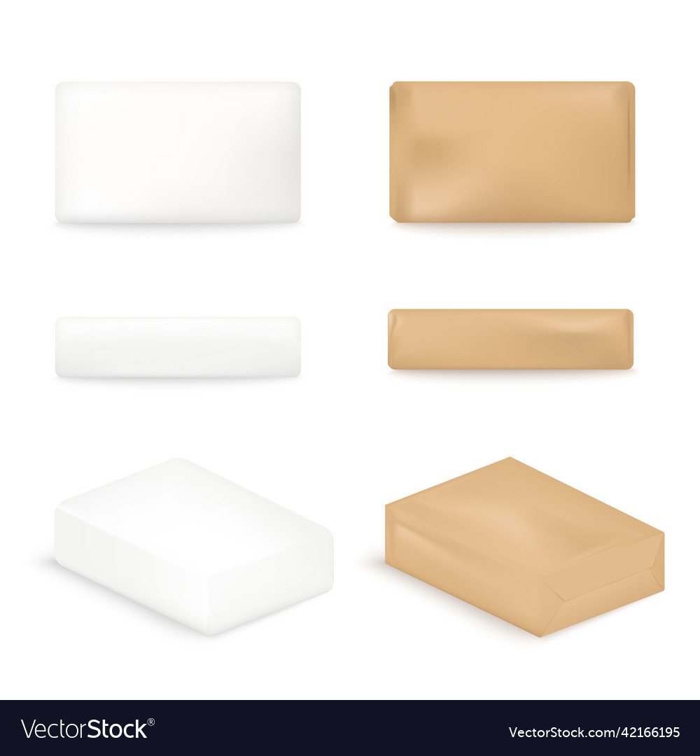 Soap blocks view from different sides realistic