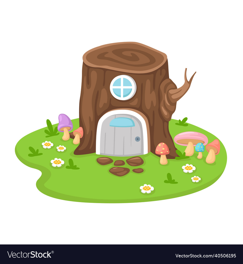 Tree house on a white background