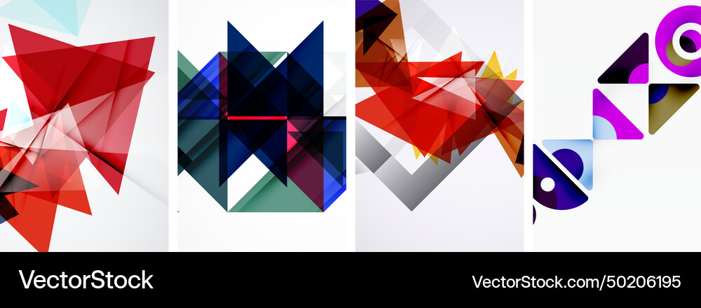 Triangle poster geometric background set Vector Image