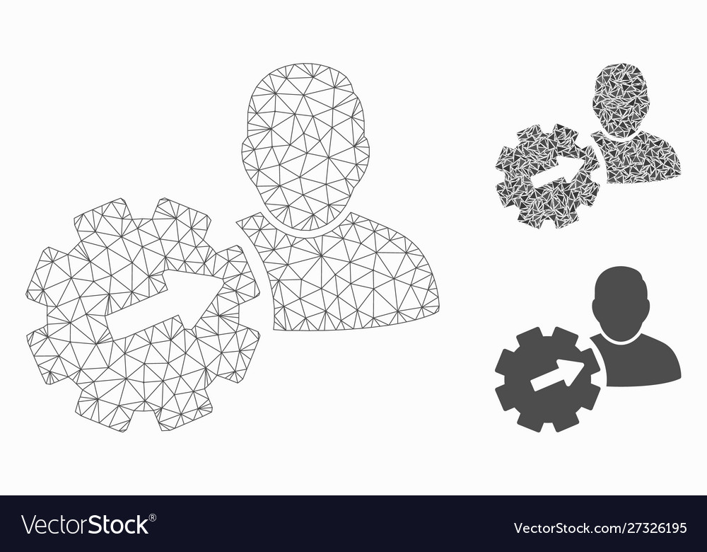 User integration api gear mesh 2d model vector image User integration api gear mesh 2d model
