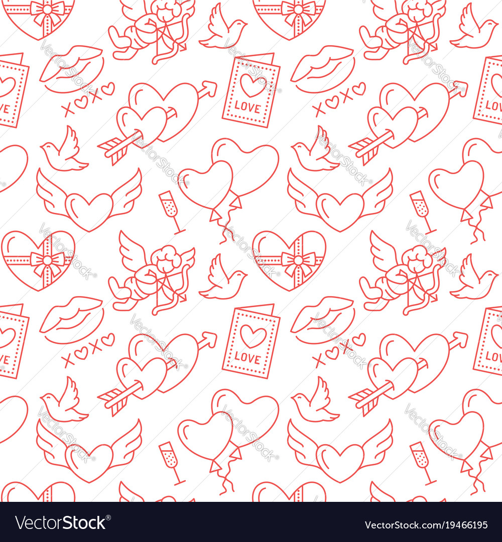 Valentines day seamless pattern love romance