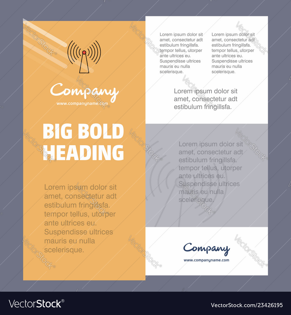 Wifi business company poster template with place vector image Wifi business company poster template with place
