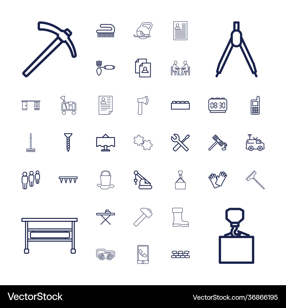 Work icons Royalty Free Vector Image - VectorStock