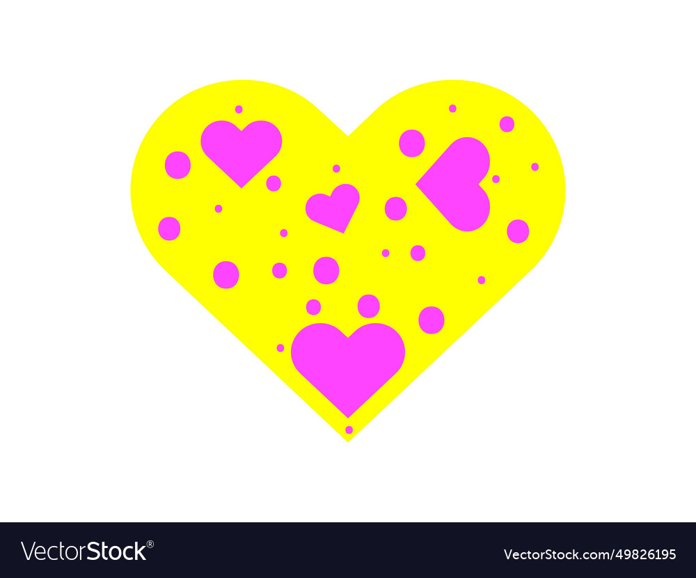 Gelbes und rosa valentine Herz