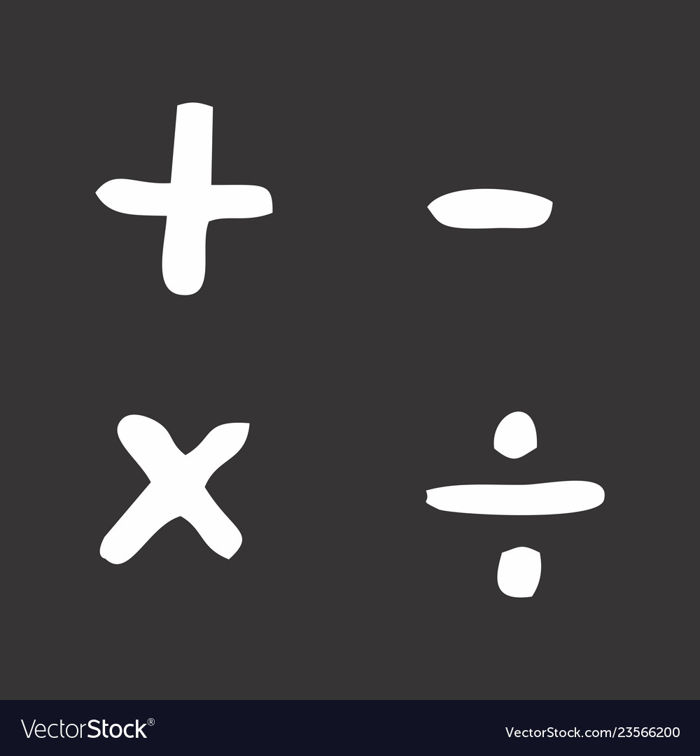 Basic mathematical signs Royalty Free Vector Image