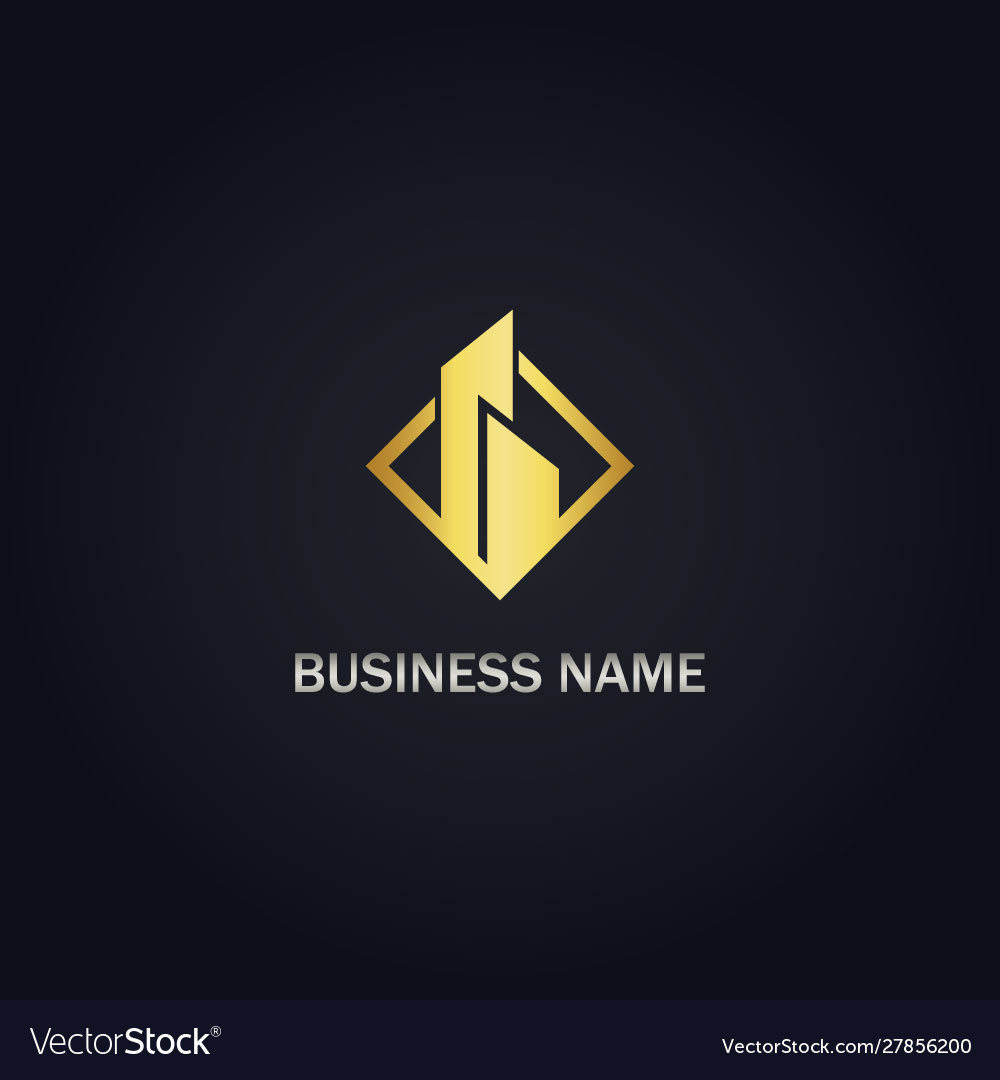 Building company gold logo Royalty Free Vector Image