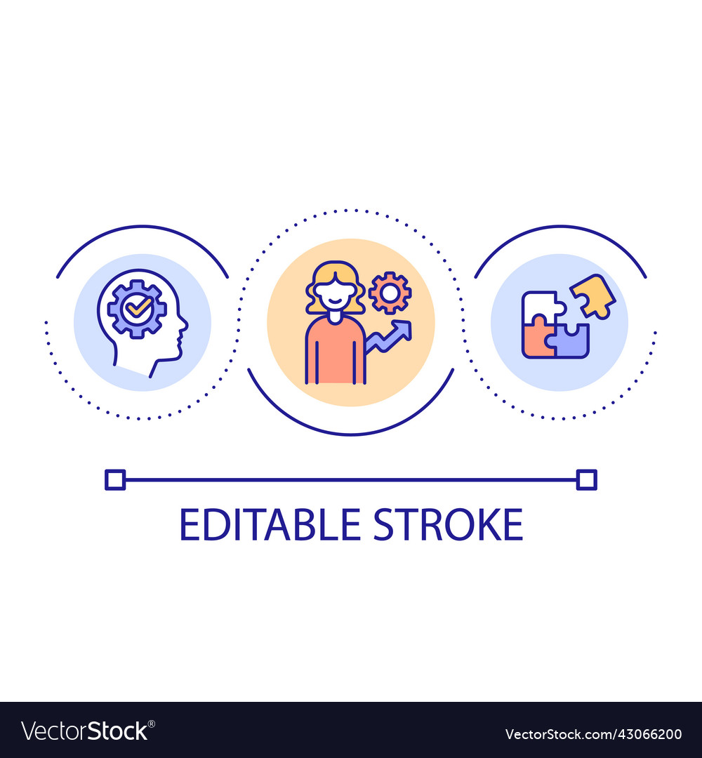 Developing growth mindset loop concept icon