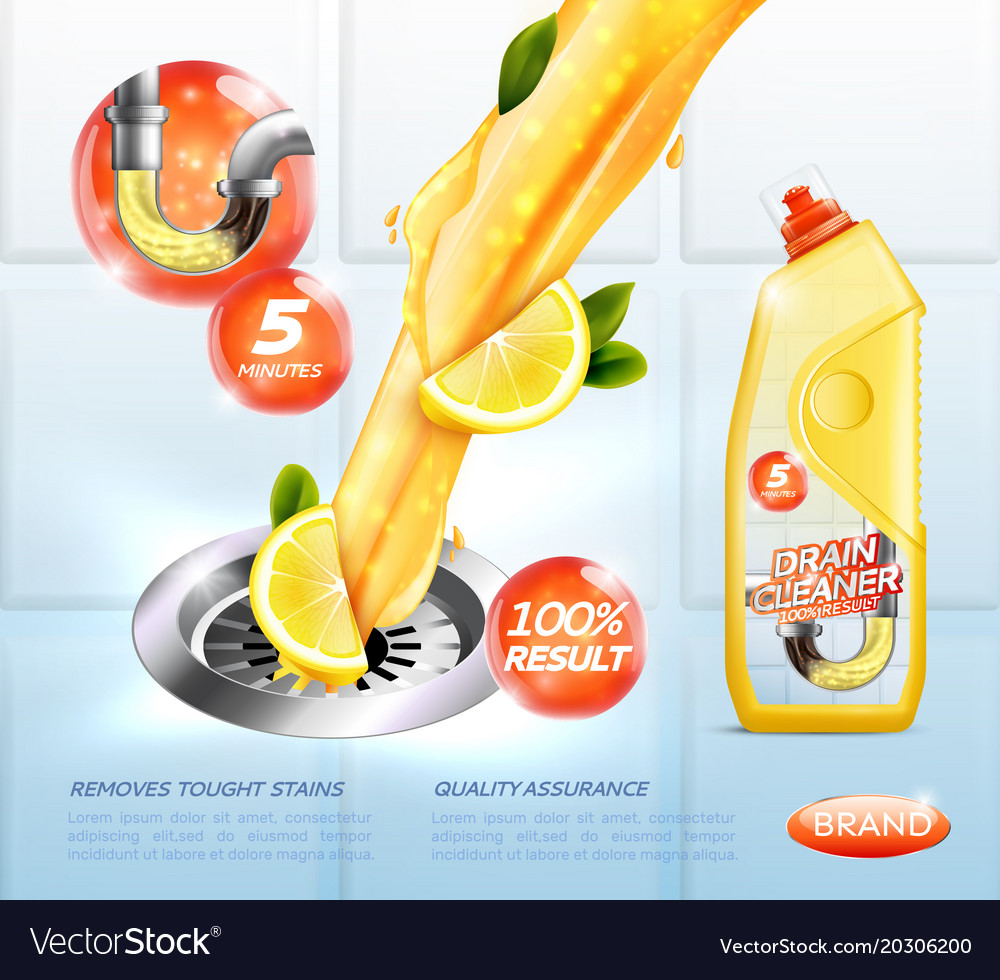 drain cleaner ad poster royalty free vector image cleaner ads