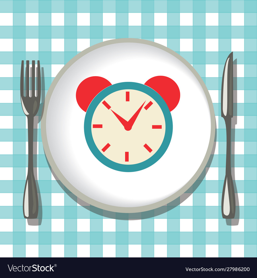 Empty Plate with Fork and Knife on Checkered Table