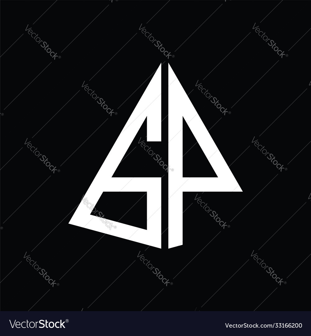 G p white triangle initials with a black