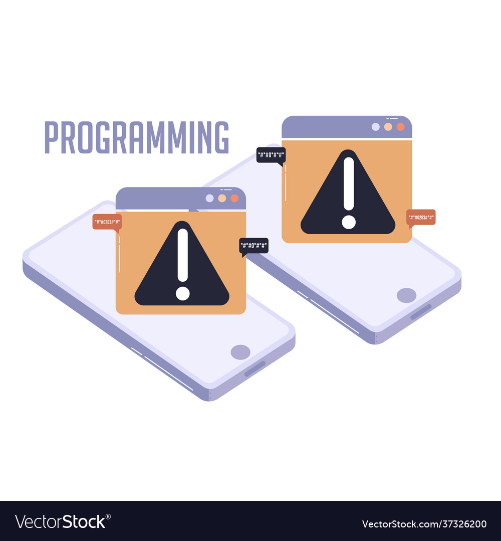 Isolated alert programming vector image Isolated alert programming
