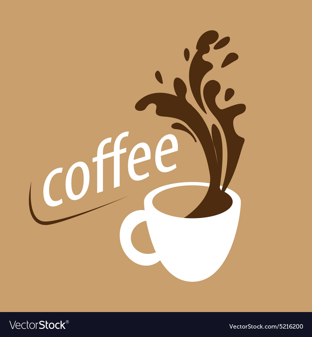 Logo cup of coffee and splashes Royalty Free Vector Image