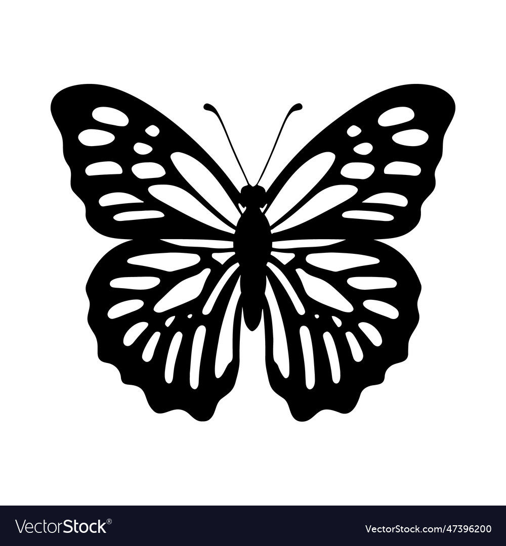 Silhouette of butterfly monochrome Royalty Free Vector Image