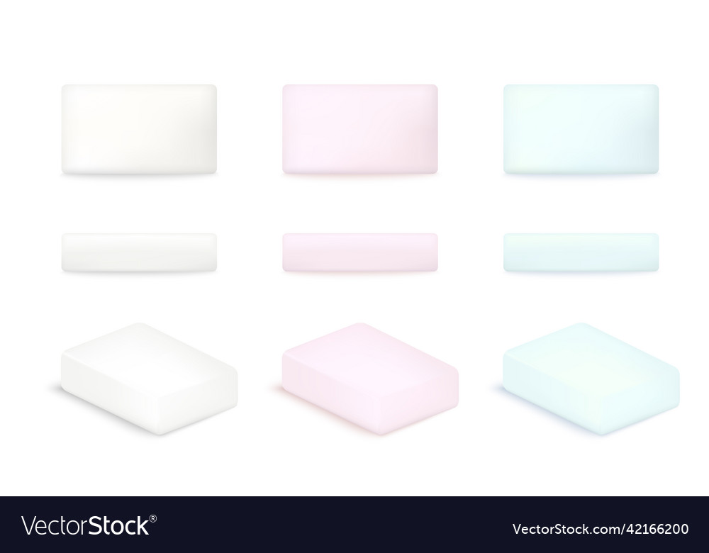 Soap mockup pink blue and white pastel colored Vector Image