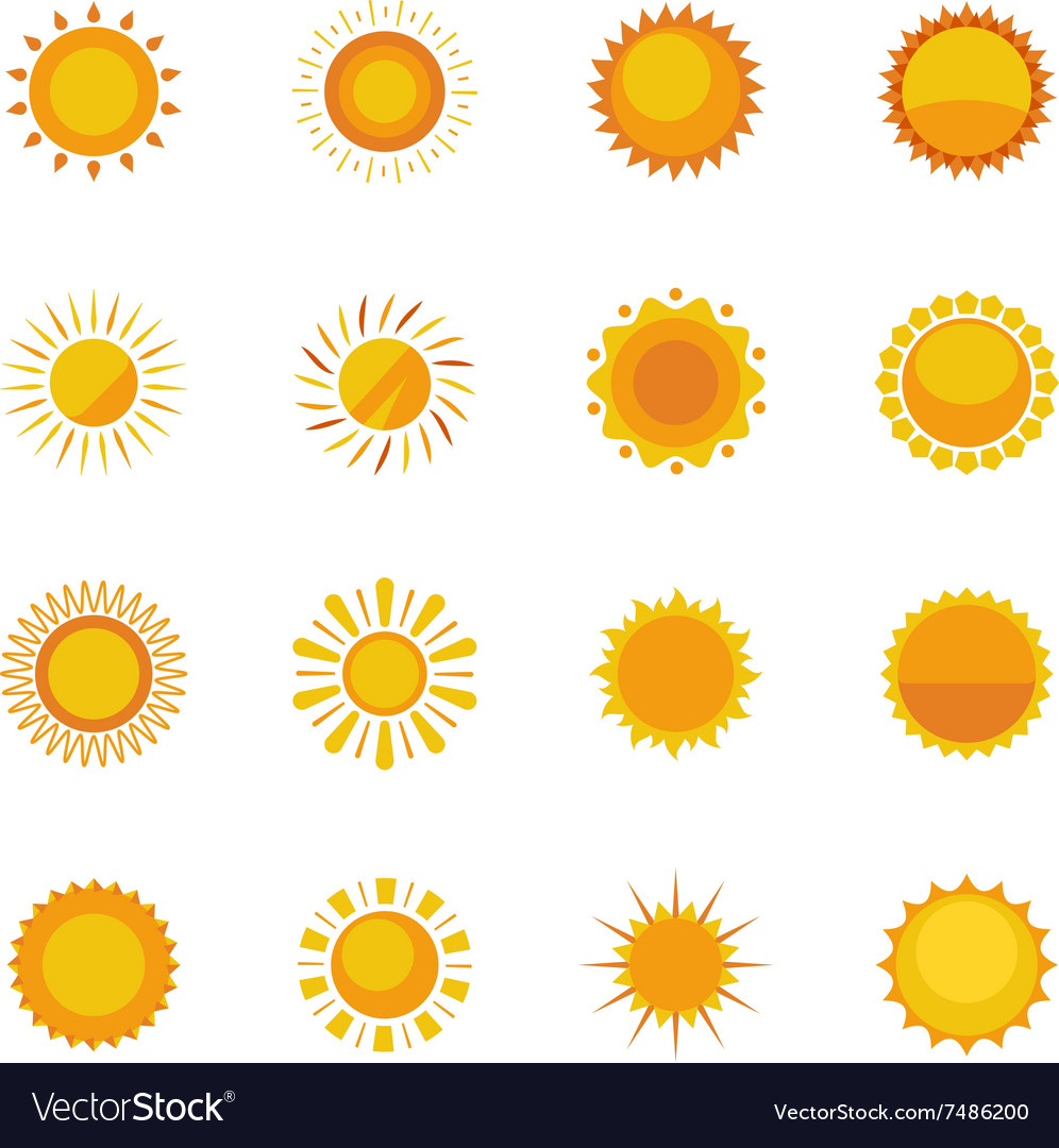 Sun icons collection Royalty Free Vector Image