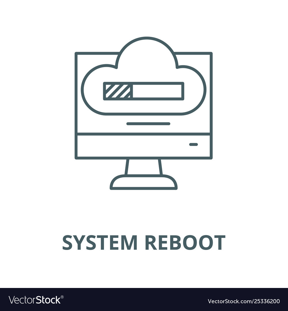 System reboot line icon linear concept vector image System reboot line icon linear concept