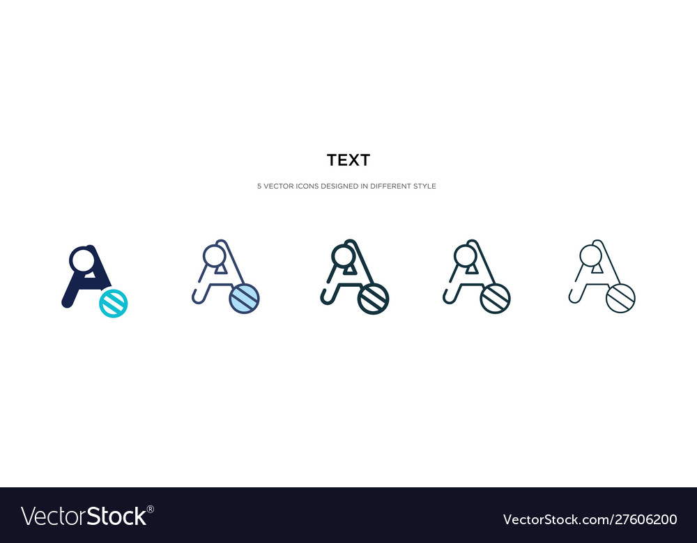 Text icon in different style two colored