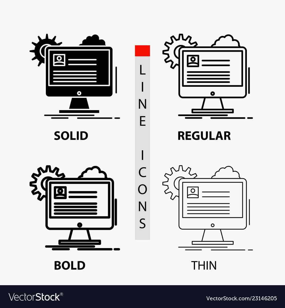 Account profile report edit update icon in thin vector image Account profile report edit update icon in thin