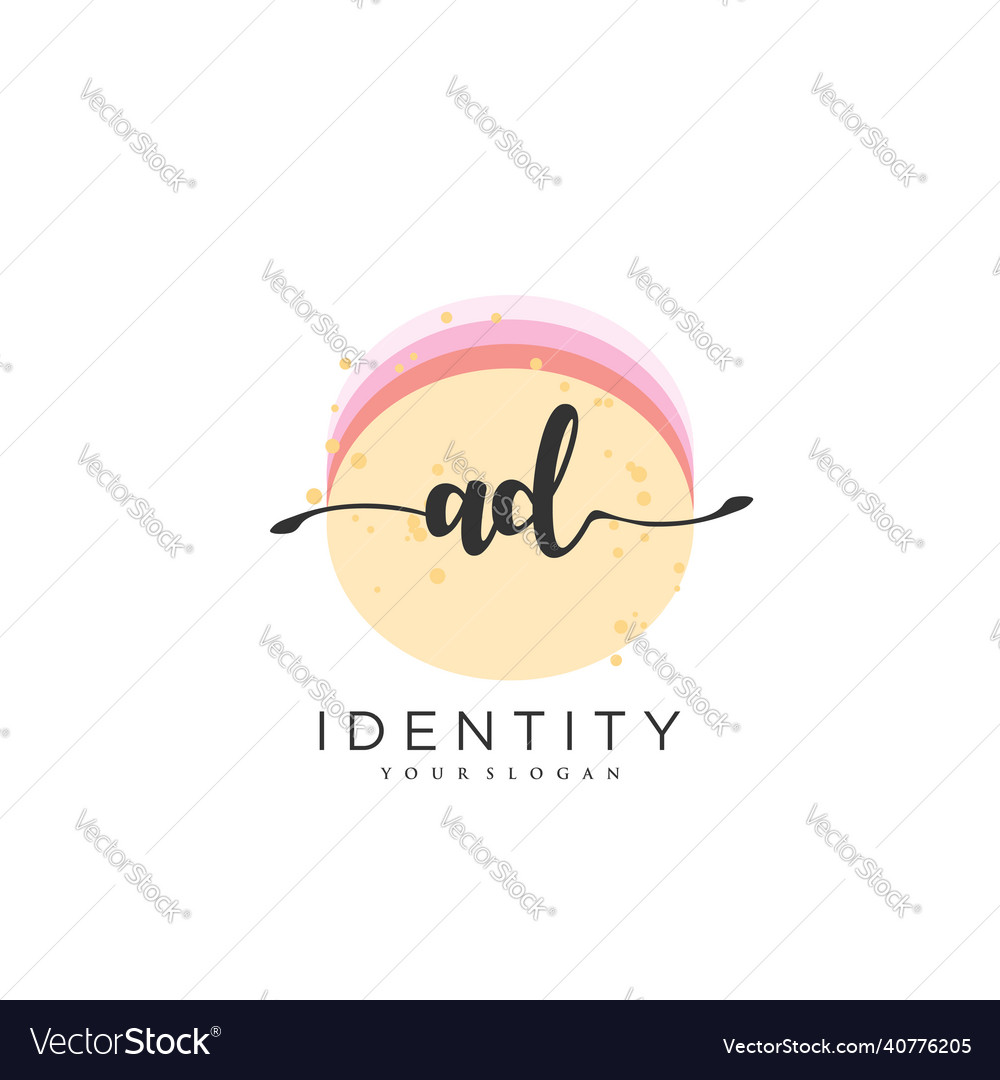 Ad handwriting logo of initial signature wedding