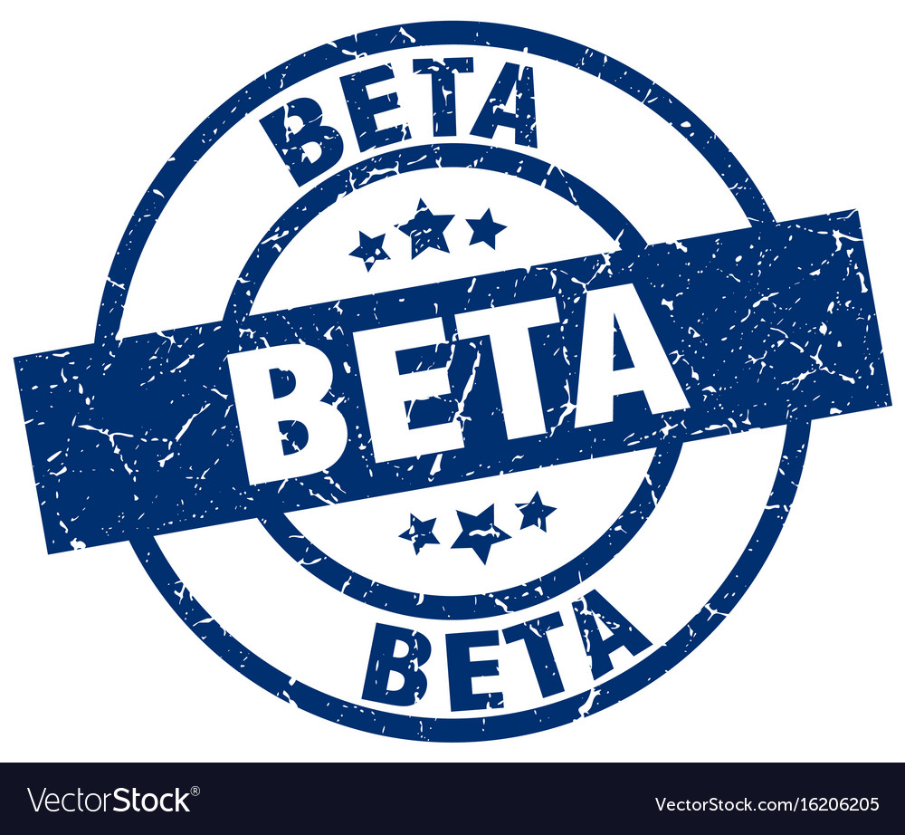 Beta blue round grunge stamp Royalty Free Vector Image