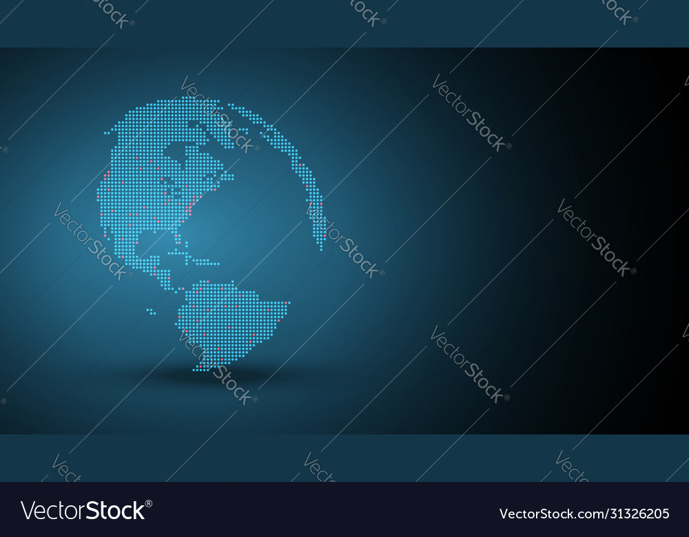 Blue abstract network background with globe vector image Blue abstract network background with globe