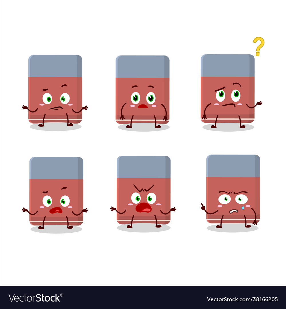 Cartoon character eraser with what expression Vector Image