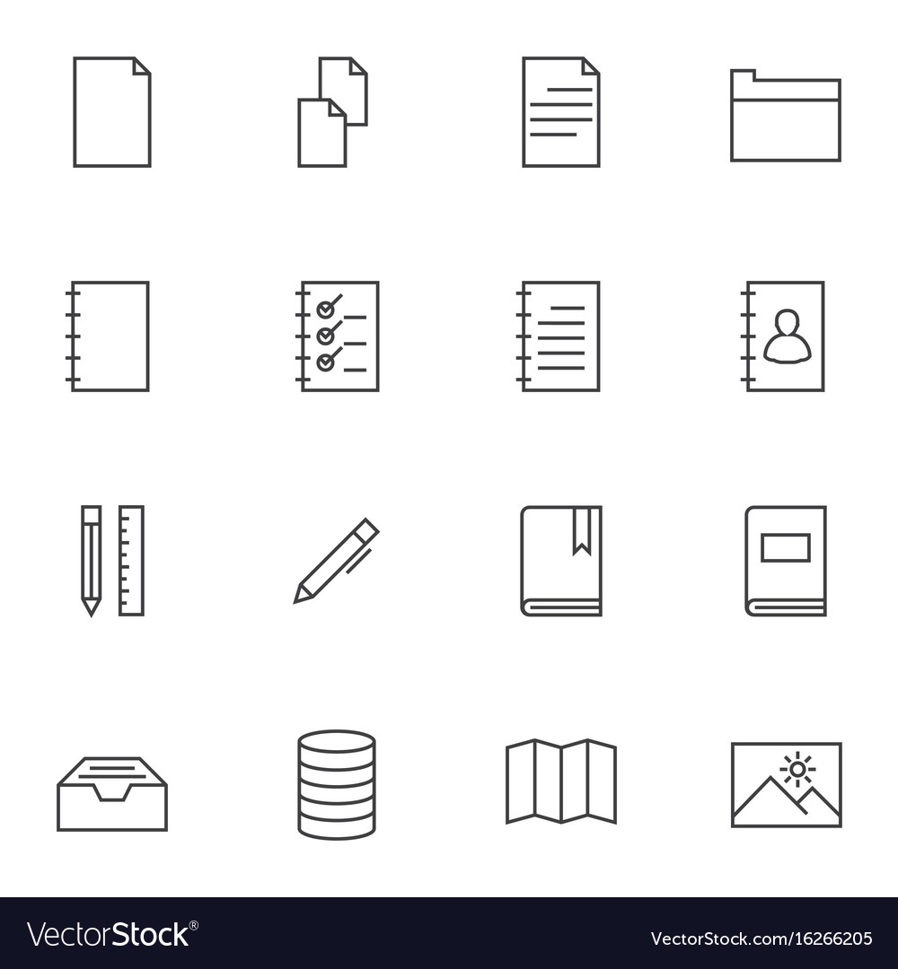Documents icon sets line icons