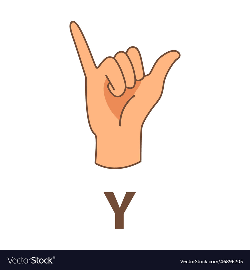 Hand showing letter y sign language alphabet Vector Image