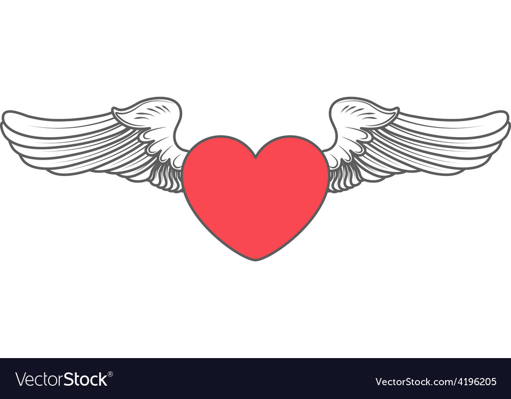 Heart angel design elements Royalty Free Vector Image