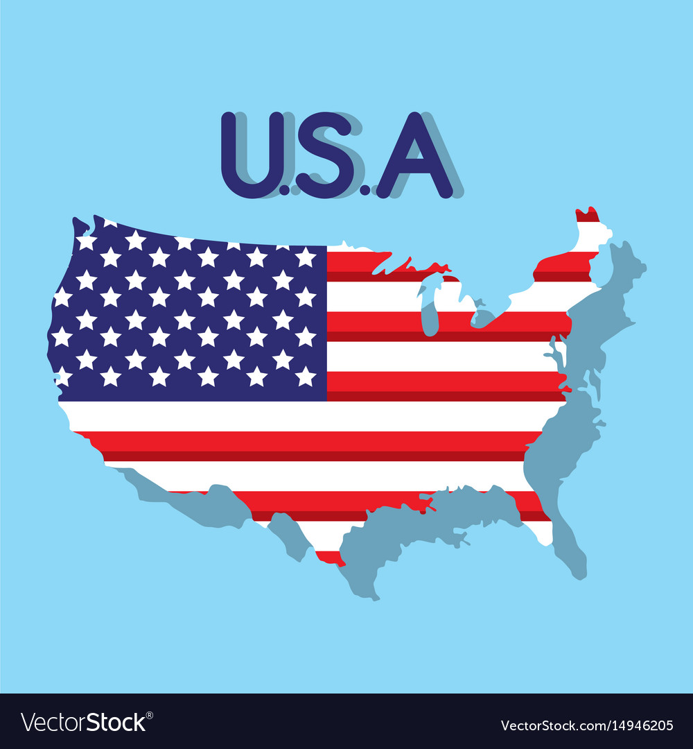 Independence day with flag and map design