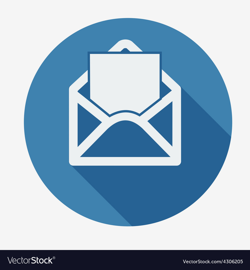 Mail icon open envelope flat design