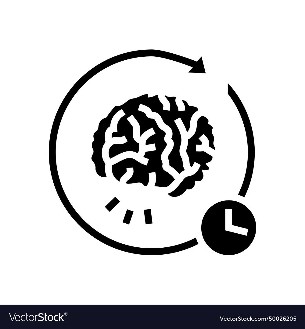Memory recall neuroscience neurology glyph icon vector image Memory recall neuroscience neurology glyph icon