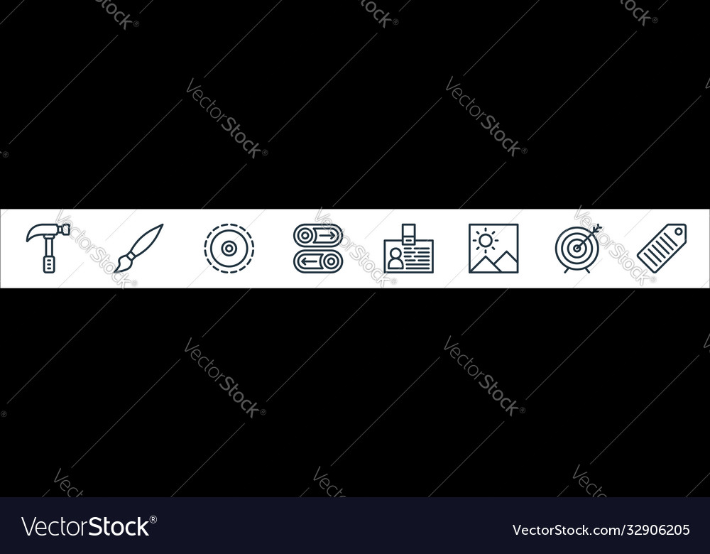 Miscellaneous line icons linear set quality vector image Miscellaneous line icons linear set quality