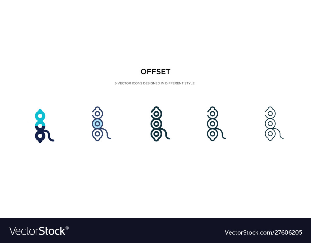 Offset icon in different style two colored Vector Image Offset icon in different style two colored