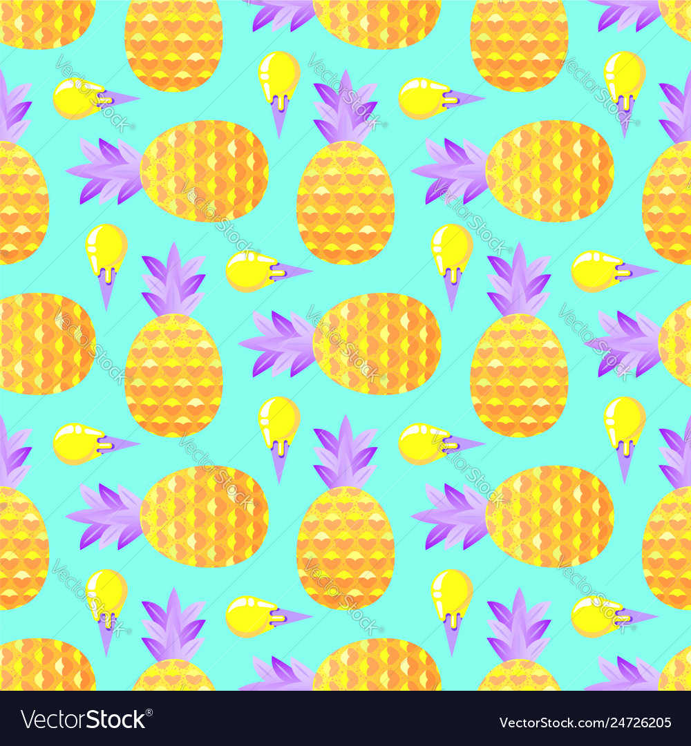 Pattern with pineapples and ice cream