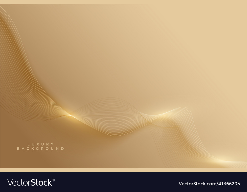 Premium golden background with wavy lines design