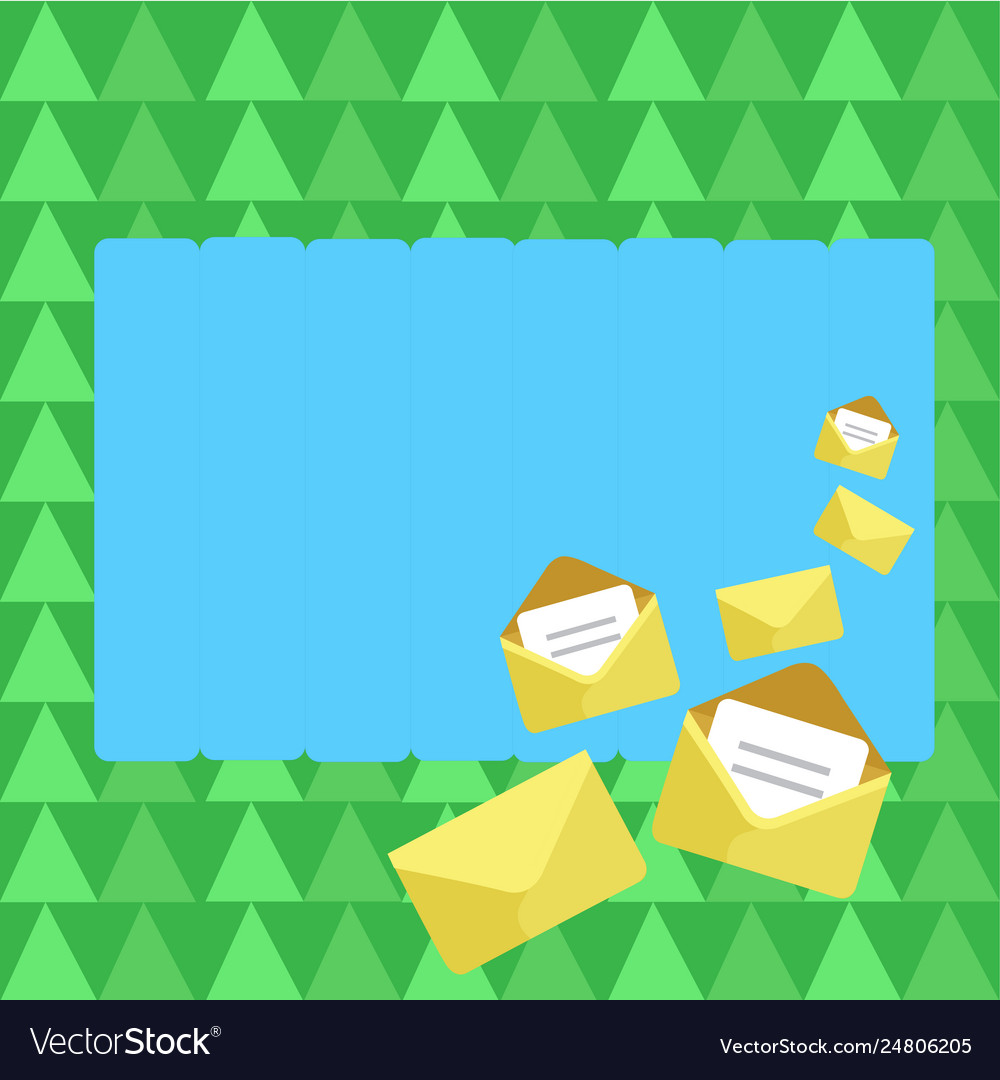 Set closed and open envelopes with paper tucked