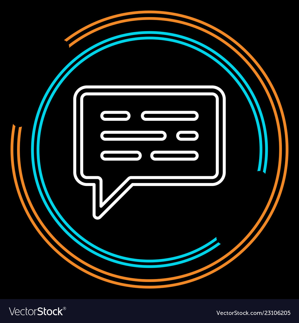 Simple message thin line icon vector image Simple message thin line icon