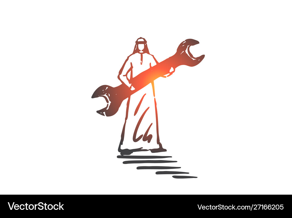 Technical support service concept sketch hand Vector Image