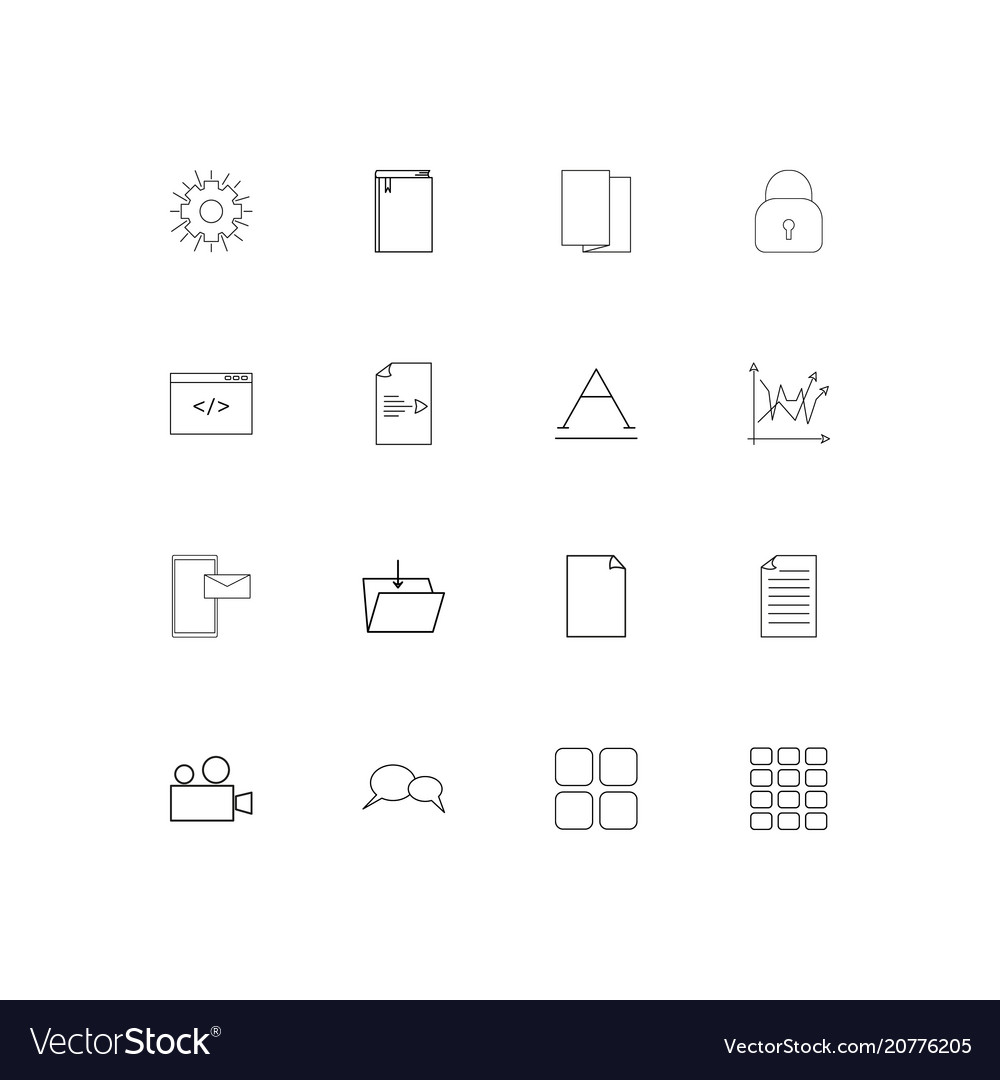 Web linear thin icons set outlined simple