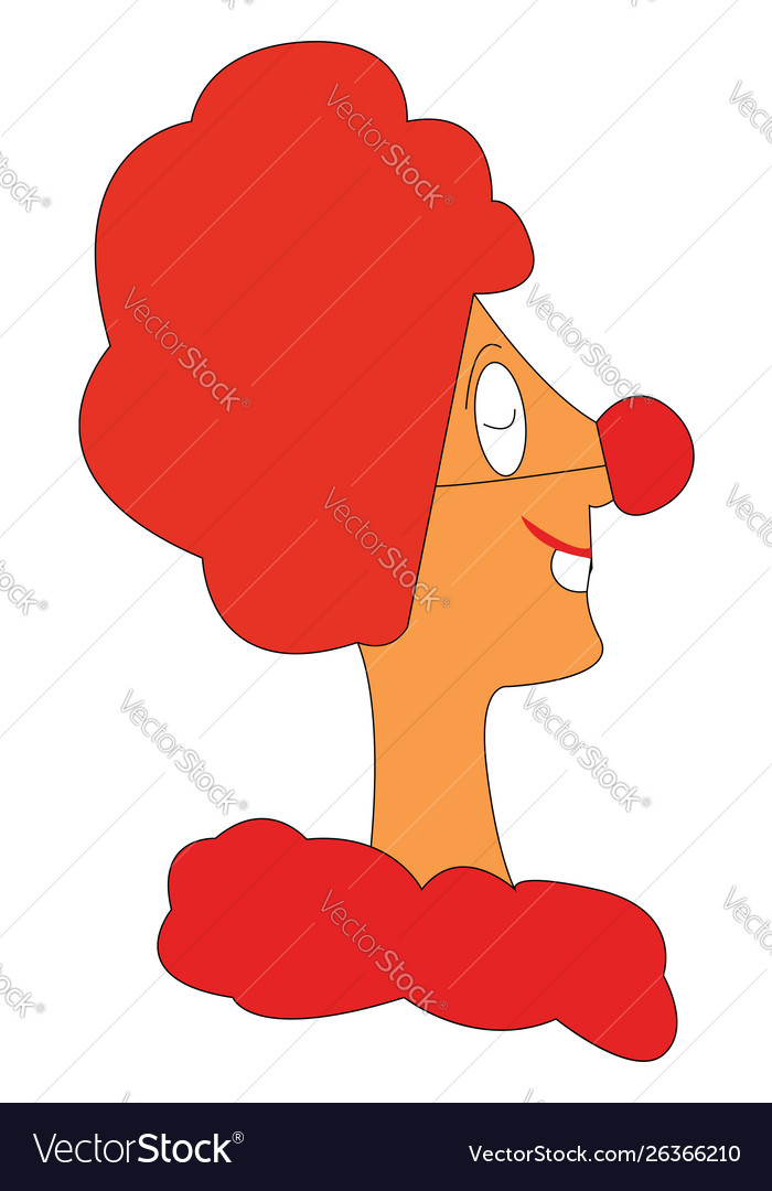A Clown With Orange Hair Or Color Royalty Free Vector Image