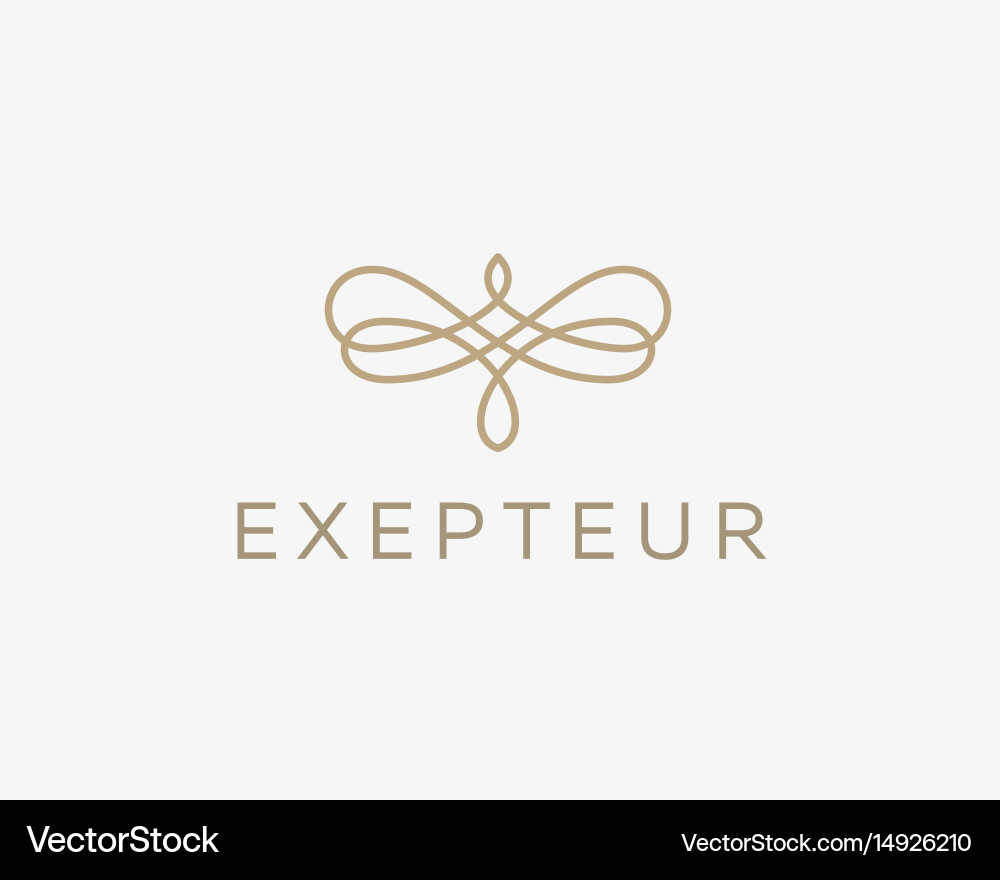 Abstract Butterfly Flower Linear Weave Logo Symbol
