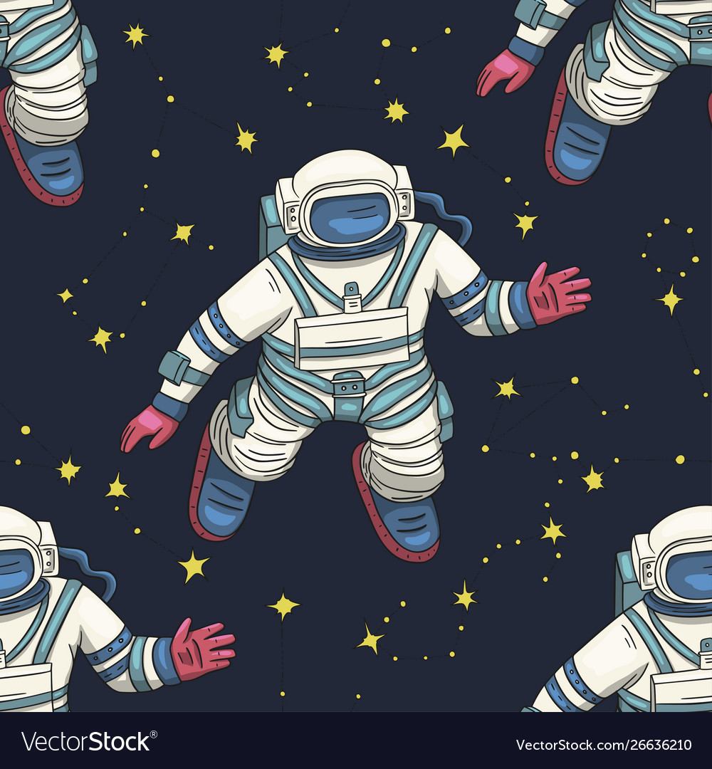 Astronaut seamless pattern Vector Image Astronaut seamless pattern