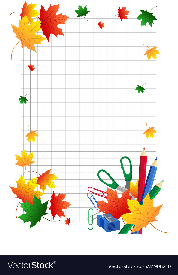 Back to school notepad sheet with mesh autumn