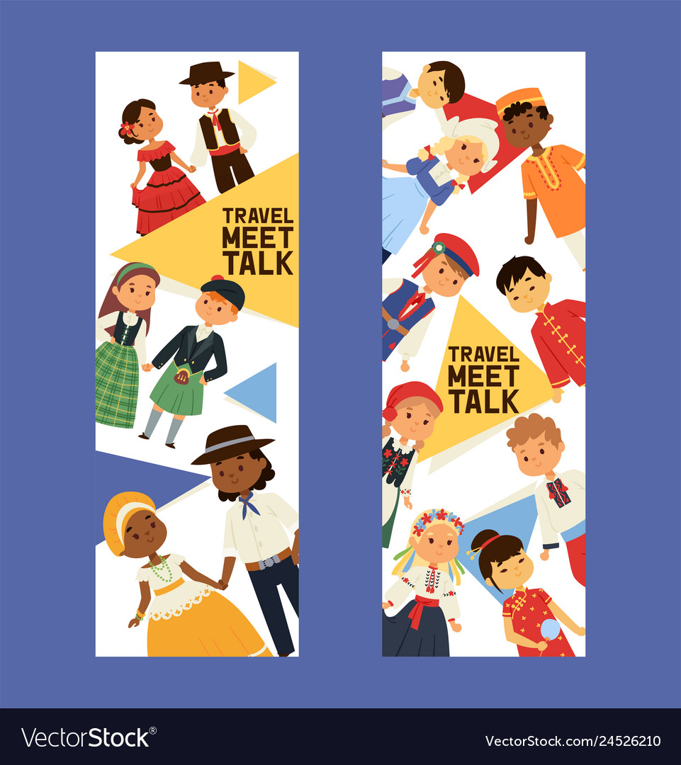 Children nationalities kids characters Vector Image Children nationalities kids characters