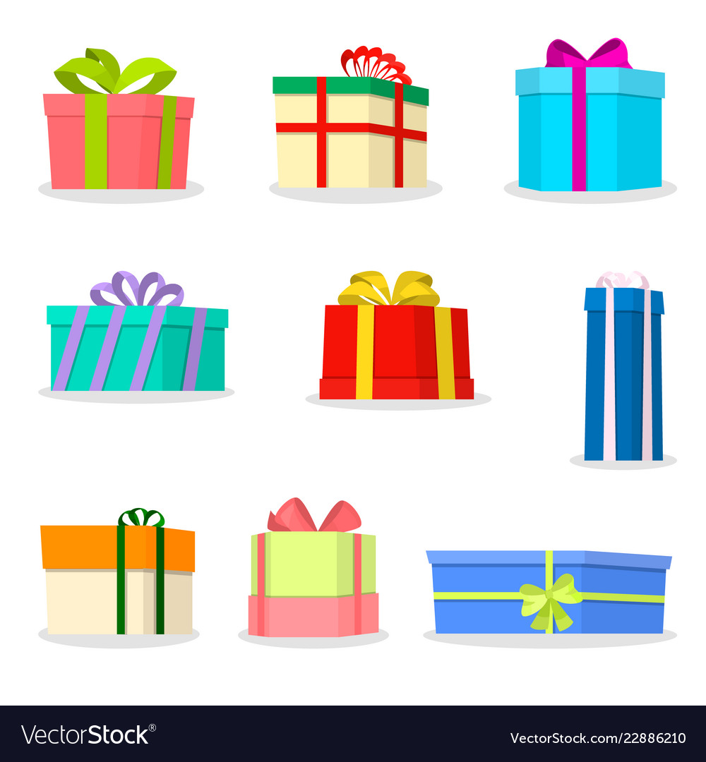 Colorful Gift Boxes with Ribbons